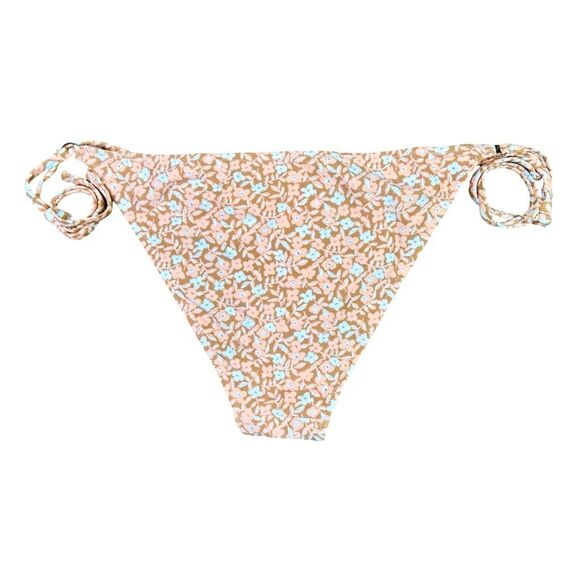 aerie Cheeky Floral Print Side Tie Bikini Bottom - Size Large - Picture 3 of 4